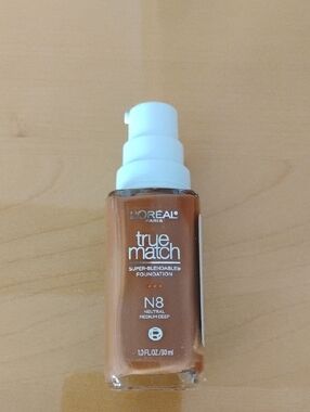 L'Oréal True Match Foundation N8 Neutral Medium Deep - Natural Finish(Brown)~NWT
